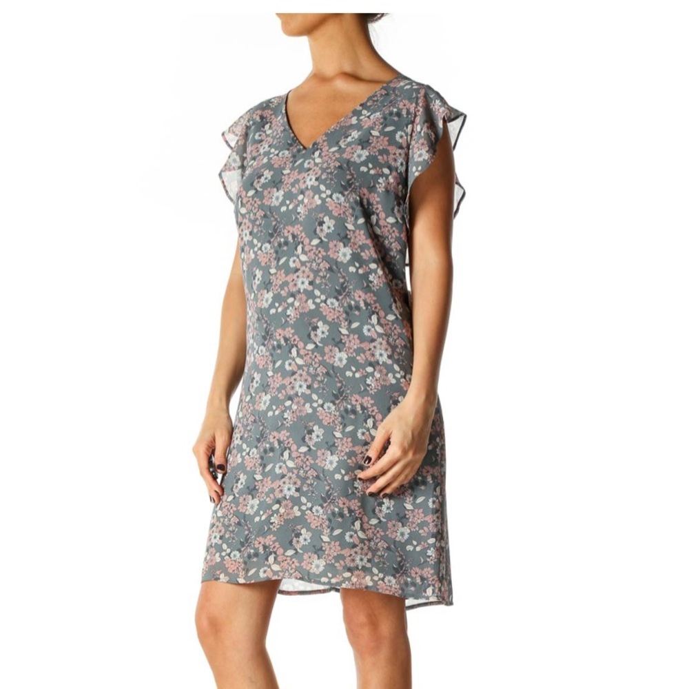 Loft Petite V-neck Short Sleeve Shift Dress Sz MP